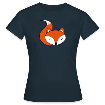 schlafender FoxiFuchs - Frauen T-Shirt - Navy - Vorne - AI Model Female 172 dark (172cm)