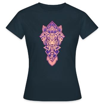 Ganesh dieu Hindou mandala - T-shirt Femme - marine - Devant - AI Model Female 172 dark (172cm)