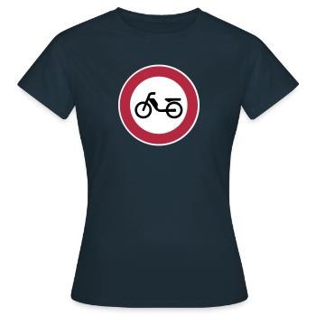 Moped moped Prohibition Prohibition Sign Road Sign - Women's T-Shirt - navy - Front - AI Model Female 172 dark (172cm)