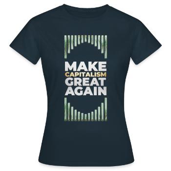 Make Capitalism Great Again - T-shirt Femme - marine - Devant - AI Model Female 172 dark (172cm)