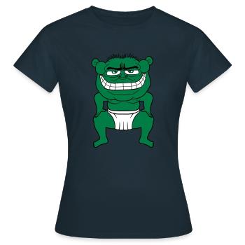 monstre ogre troll boese sumo lutteur en surpoids - T-shirt Femme - marine - Devant - AI Model Female 172 dark (172cm)