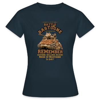 Schlacht von Bastogne - Ww2 - Landung in der Normandie - Frauen T-Shirt - Navy - Vorne - AI Model Female 172 dark (172cm)