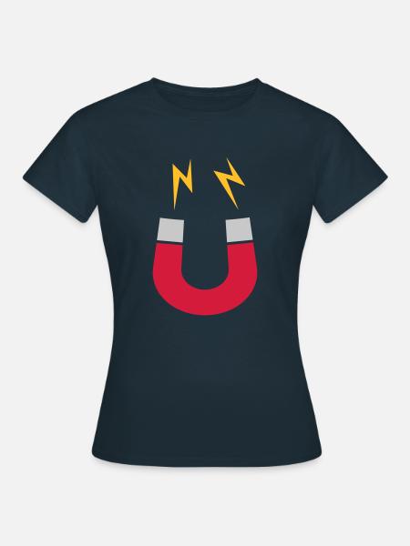 Magnet Logo Blitze lustig - Frauen T-Shirt - Navy