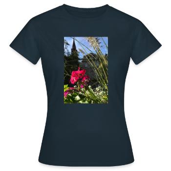 Elsässer Straßburger Domblume - Frauen T-Shirt - Navy - Vorne - AI Model Female 172 dark (172cm)