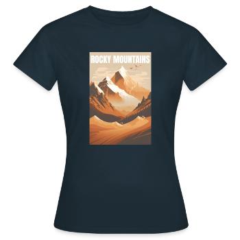 Rocky Mountains Gebirge Geschenk - Frauen T-Shirt - Navy - Vorne - AI Model Female 172 dark (172cm)