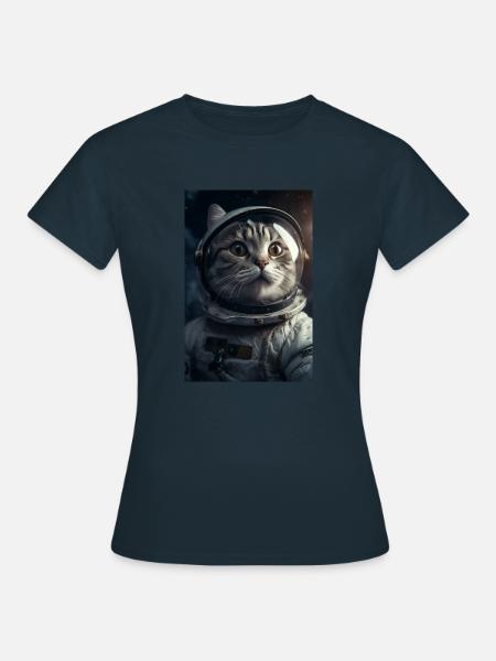 Cadeau d’astronaute chat - T-shirt Femme - marine
