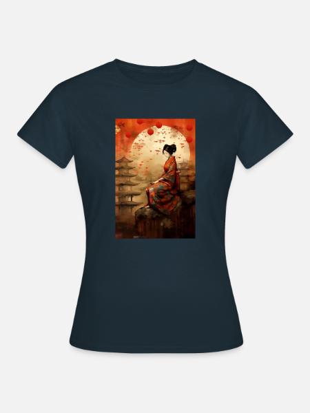 Cadeau de geisha japonaise de temple japonais - T-shirt Femme - marine