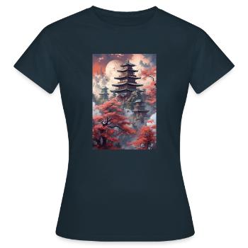 Cadeau du sanctuaire du temple japonais - T-shirt Femme - marine - Devant - AI Model Female 172 dark (172cm)