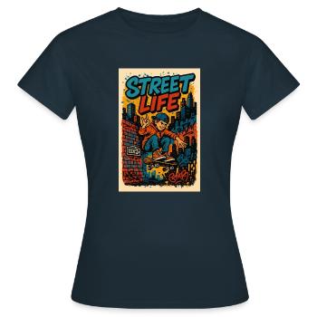 Street life - T-shirt Femme - marine - Devant - AI Model Female 172 dark (172cm)