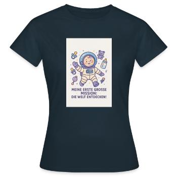 Astronauten Baby - Frauen T-Shirt - Navy - Vorne - AI Model Female 172 dark (172cm)