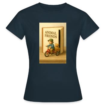 Book - Children's book - Women's T-Shirt - navy - Front - AI Model Female 172 dark (172cm)