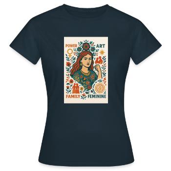 Woman is a power, power is a woman - Women's T-Shirt - navy - Front - AI Model Female 172 dark (172cm)