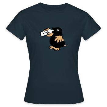 Maulwurf Saufwurf - Frauen T-Shirt - Navy - Vorne - AI Model Female 172 dark (172cm)