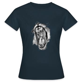 Lion cat lion wild cat animal - Women's T-Shirt - navy - Front - AI Model Female 172 dark (172cm)