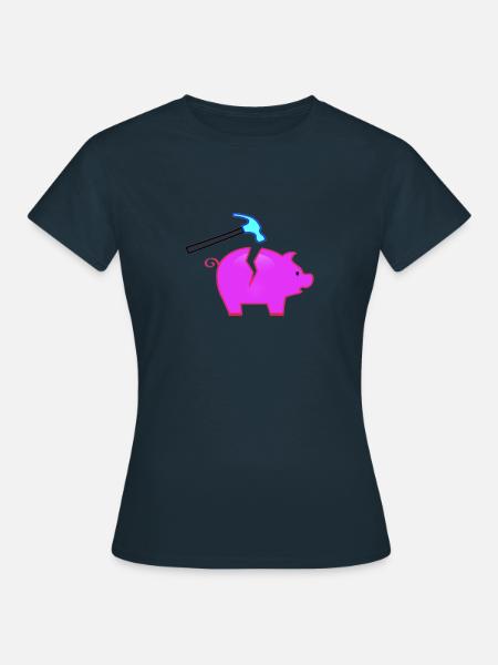 Sparschwein - Frauen T-Shirt - Navy