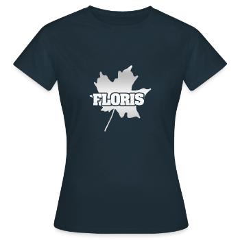 Feuille d’érable Floris - T-shirt Femme - marine - Devant - AI Model Female 172 dark (172cm)