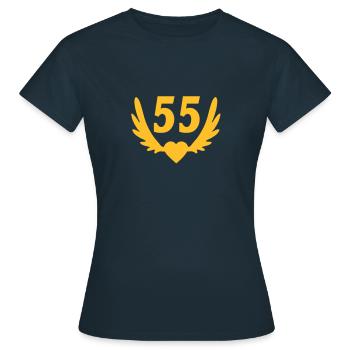 55 Anzahl Herzflügel - Frauen T-Shirt - Navy - Vorne - AI Model Female 172 dark (172cm)