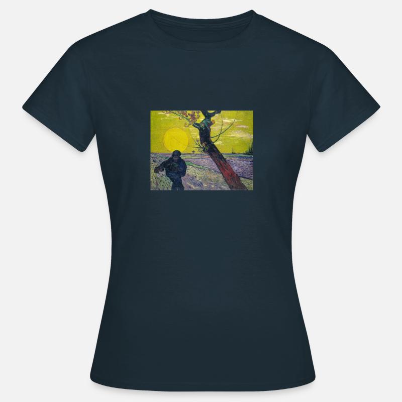 Vincent van Gogh - Sower with setting sun - Women's T-Shirt - navy