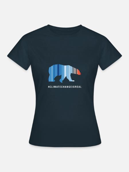 Warming stripes - lose nature / polar bear - Frauen T-Shirt - Navy