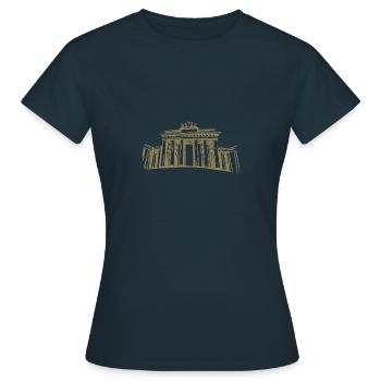 Berlin Brandenburger Tor - Frauen T-Shirt - Navy - Vorne - AI Model Female 172 dark (172cm)