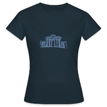 Berlin Brandenburger Tor - Frauen T-Shirt - Navy - Vorne - AI Model Female 172 dark (172cm)