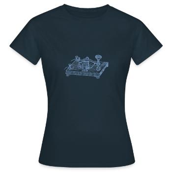 Vintage Morse Code Device, Retro Communication - Women's T-Shirt - navy - Front - AI Model Female 172 dark (172cm)