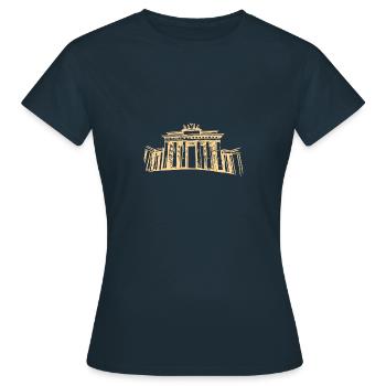 Berlin Brandenburger Tor - Frauen T-Shirt - Navy - Vorne - AI Model Female 172 dark (172cm)