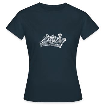 Vintage Morse Code Device, Retro Communication - Women's T-Shirt - navy - Front - AI Model Female 172 dark (172cm)