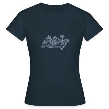Vintage Morse Code Device, Retro Communication - Women's T-Shirt - navy - Front - AI Model Female 172 dark (172cm)