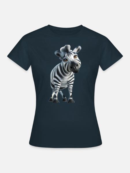 Niedliches Zebra Design - Frauen T-Shirt - Navy