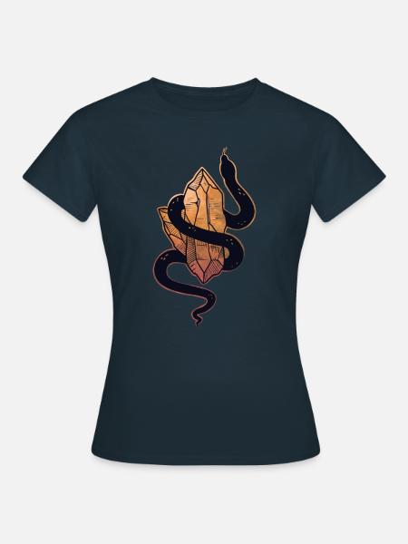 Schlange Kristalle - Frauen T-Shirt - Navy