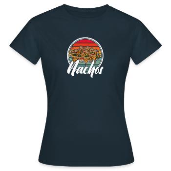 Cheese Nachos Jalapenos Mexico Mexican cuisine - Frauen T-Shirt - Navy - Vorne - AI Model Female 172 dark (172cm)