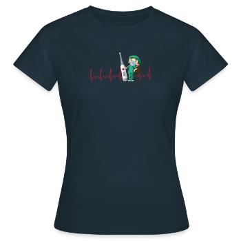 Infirmière infirmière ECG - T-shirt Femme - marine - Devant - AI Model Female 172 dark (172cm)