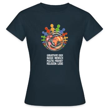 Gegen Rassismus - Frauen T-Shirt - Navy - Vorne - AI Model Female 172 dark (172cm)