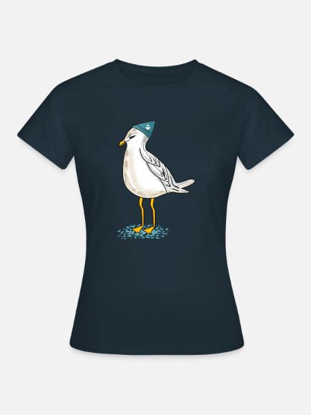 Möwe an der Küste - Frauen T-Shirt - Navy