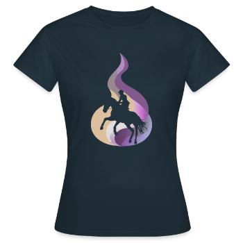 Dressurpferd Reitsport Reitschule - Frauen T-Shirt - Navy - Vorne - AI Model Female 172 dark (172cm)