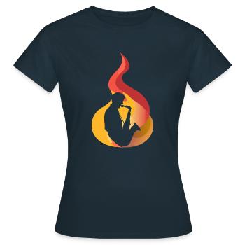 Wind Instrument Saxophone Saxophonist - Women's T-Shirt - navy - Front - AI Model Female 172 dark (172cm)