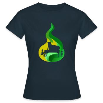 Pianiste Orchestre Symphonie - T-shirt Femme - marine - Devant - AI Model Female 172 dark (172cm)
