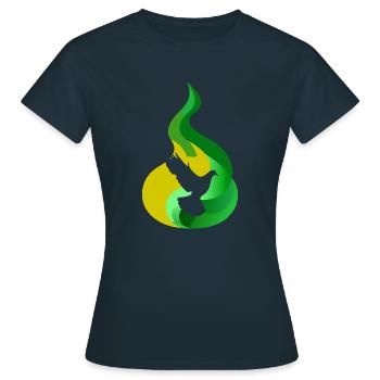 Colombes Colombe de la Paix Oeuf de Colombe - T-shirt Femme - marine - Devant - AI Model Female 172 dark (172cm)