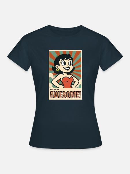 Heute wird großartig! – Retro-Poster mit Motivatio - Frauen T-Shirt - Navy