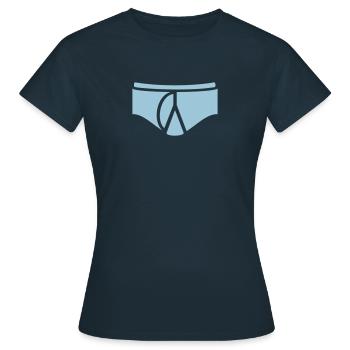 slip masculin / male underpant (1c) - T-shirt Femme - marine - Devant - AI Model Female 172 dark (172cm)