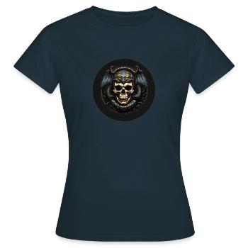 Crâne décoratif avec serpents - T-shirt Femme - marine - Devant - AI Model Female 172 dark (172cm)