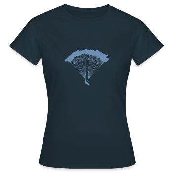 Parachutiste en silhouette nuageuse - T-shirt Femme - marine - Devant - AI Model Female 172 dark (172cm)