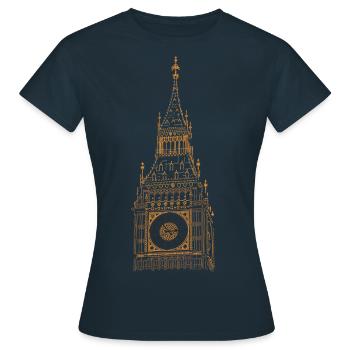 Big Ben Clocher à Londres - T-shirt Femme - marine - Devant - AI Model Female 172 dark (172cm)