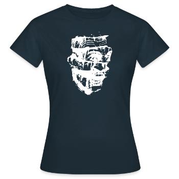 Tête effrayante blanche - T-shirt Femme - marine - Devant - AI Model Female 172 dark (172cm)