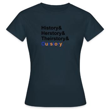 Histoire histoire histoire histoire histoire t-shirt - T-shirt Femme - marine - Devant - AI Model Female 172 dark (172cm)