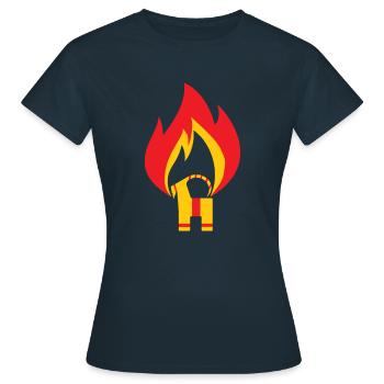 Gävlebocken - T-shirt dam - marinblå - Fram - AI Model Female 172 dark (172cm)