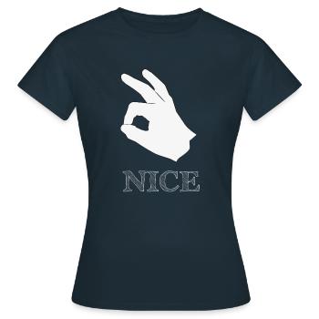 Nice : Fingers Pinch - Women's T-Shirt - navy - Front - AI Model Female 172 dark (172cm)