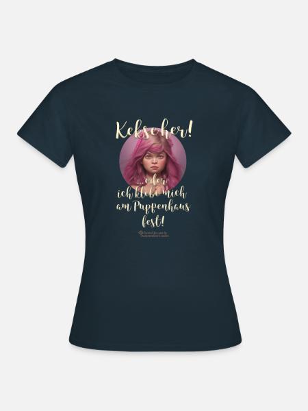 Sprüche T-Shirt Design Kekse - Frauen T-Shirt - Navy