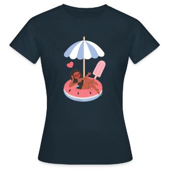 Bouée - T-shirt Femme - marine - Devant - AI Model Female 172 dark (172cm)